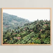 "Land of a Thousand Hills" - Art Print in Green by Alison Holcomb - Framed