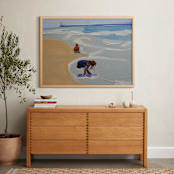 "Zachary and Violet Oxnard I" - Art Print in Cerulean Blue by Annie Seaton - In a Room