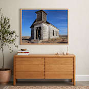 "Lost Church-- New Mexico" - Art Print in desert sky by Kate Binns - In a Room