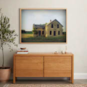 "House of Stone" - Art Print in stone yellow by Eric Eikenbary - In a Room