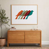 "Mod Birds" - Art Print in Multi by Jennifer Morehead - In a Room