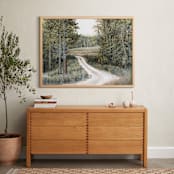 "Beyond The Bend" - Art Print in Forest Green by Hettie Roberts - In a Room
