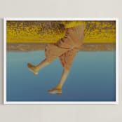 "Falling" - Art Print in Mustard by Jacob Loafman - Framed