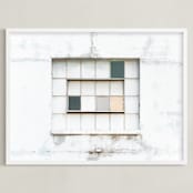 "Industrial Window" - Art Print in distressed white by Kamala Nahas - Framed