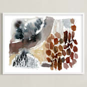 "Hushed No. 1" - Art Print in Slate by Kelly Ventura - Framed