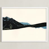 "Spliced Landscape 1" - Art Print in Blue Topaz by Melinda Laszczynski - Framed