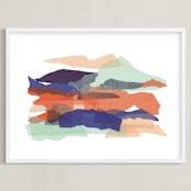 "mountain sunset one" - Art Print in golden hour by Carrie Moradi - Framed