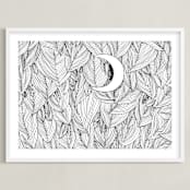 "Peek A Boo" - Art Print in Black & White by Helen H Wu - Framed