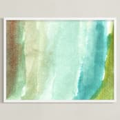"watercolor abstract painting" - Art Print in olive green by Ramoncita - Framed