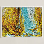 "Liquid Sunlight Meets the Sea" - Art Print in Poseidon's Ocean Spray by Mariecor Agravante - Framed