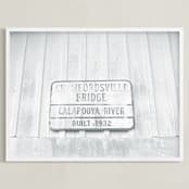 "Whitewash Bridge" - Art Print in Whitewash by Jayna B - Framed