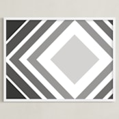 "Boxes" - Art Print in Charcoal by King Richard IX - Framed
