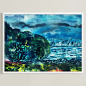 "Into the Mystic" - Art Print in Mystic Green by Stuart Heir - Framed