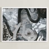 "Black and White Vapor Series 3" - Art Print in Black and White by Angela Simeone - Framed