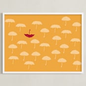 "The Nonconformist" - Art Print in Orange by Ria Sharon - Framed