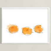 "Cuties" - Art Print in Orange by Ria Sharon - Framed