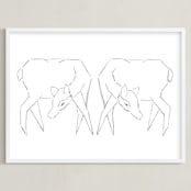 "Sisters" - Art Print in Black and White by Michelle Waldie - Framed
