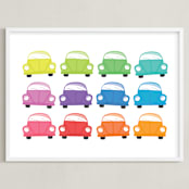 "Rainbow Bugs" - Art Print in Rainbow by Jessie Steury - Framed