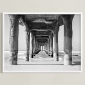 "Pier Through" - Art Print in Black and White by Shannon Howard - Framed