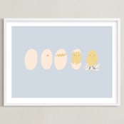 "Hatched" - Art Print in Baby blue by MinhAnh Nguyen - Framed