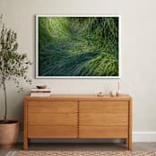 "A Deer Slept Here." - Art Print in Grass by DENiSE CREW. - In a Room