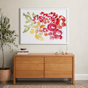 "Fresh Floral" - Art Print in Cayenne by Kelly Ventura - In a Room