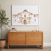 "The Alamo" - Art Print in Rust by Paul Berthelot - In a Room