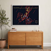 "Particle Accelerator Horizontal" - Art Print in Deep Space Blue by Tyler Tea - In a Room