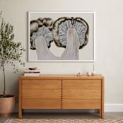 "Blewit Mushroom Pair" - Art Print in light beige by Alaine Ball - In a Room