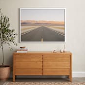 "Sunset Desert Highway" - Art Print in Desert Sunset Peach by Anna Western - In a Room