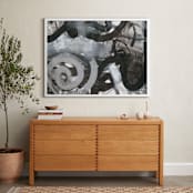 "Black and White Vapor Series 4" - Art Print in Black and White by Angela Simeone - In a Room