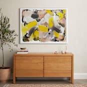 "School Day Abstract" - Art Print in Schoolbus yellow by Erika Firm - In a Room