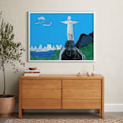 "The Redeemer, Rio" - Art Print in Sky Blue by Stuart Heir - In a Room
