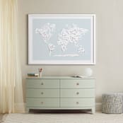 "Beautiful World Map" - Art Print in Soft Sky by Jessie Steury - In a Room