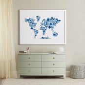 "Little Big World Map" - Art Print in Bluebell by Jessie Steury - In a Room