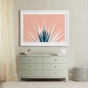 "Pastel Cactus" - Art Print in White by Lisa Sundin - In a Room