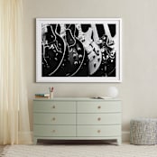 "Guitars, Monochrome" - Art Print in Black by Jason - In a Room