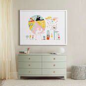 "Globetrotters" - Art Print in Ocean Blue by ERAY - In a Room