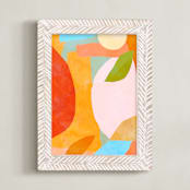 "A colorful moment" - Art Print in Juicy Orange by Dominique Vari - Framed