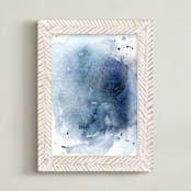 "Capri Waves" - Art Print in Ocean Blue by Paper Raven Co. - Framed