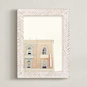 "Cool Venice" - Art Print in Coral by Caroline Mint - Framed