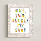 "Buckle My Shoe" - Art Print in Rainbow by Ariel Rutland - Framed