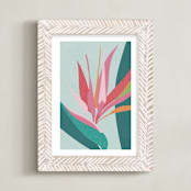 "Floralia" - Art Print in Turquoise by Tamara Hilje - Framed
