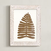 "Bronze Botanical Series 2" - Art Print in Bronze and Ivory by Angela Simeone - Framed