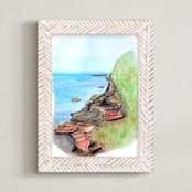"Boats at Bondi" - Art Print in Tropical Pink by Haley Moore - Framed