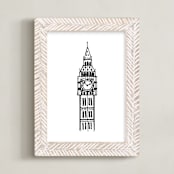 "Around the World London" - Art Print in Black by TM Stationery - Framed