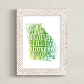 "Georgia on my Mind" - Art Print in lush green by chica design - Framed