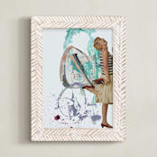 "Hoopla" - Art Print in White by Misty Hughes - Framed