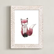 "Sending My Love" - Art Print in Foxy Red by The Tattered Traveler - Framed