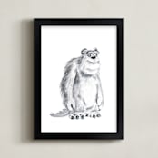 "Sulley" - Art Print in White by Mary Gaspar - Framed